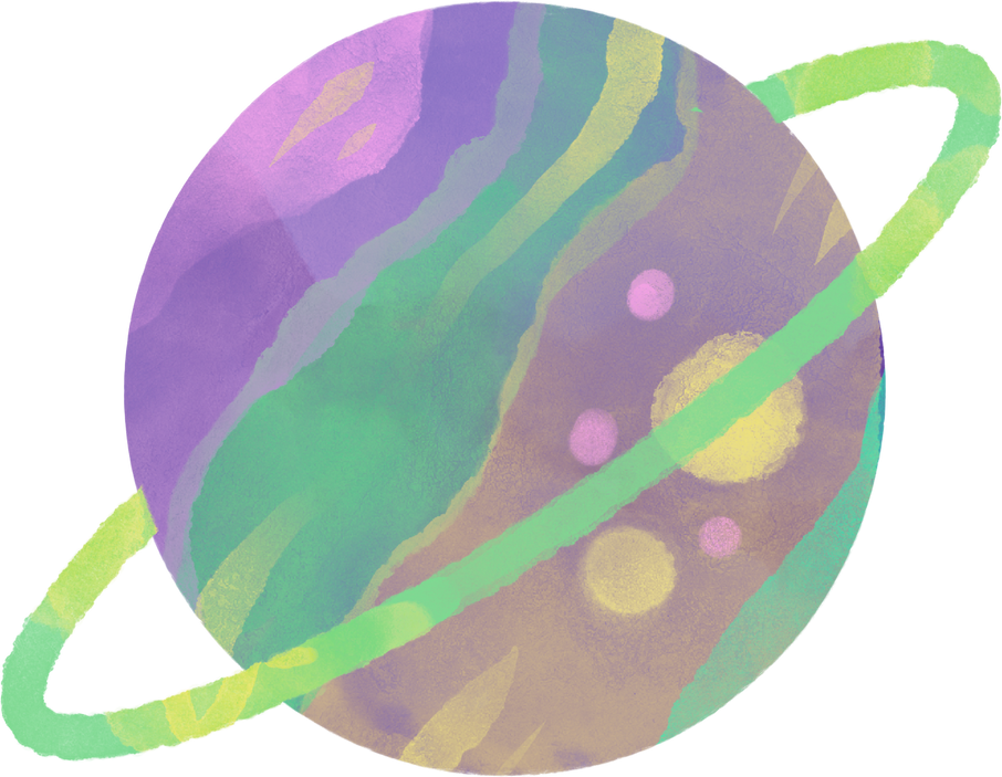 Watercolor Outer Space Birthday Planet
